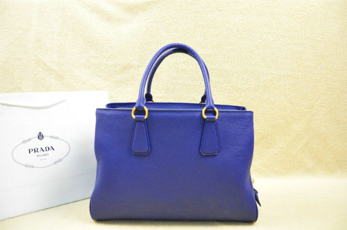2014 Prada grainy calfskin tote bag BR4743 blue for sale